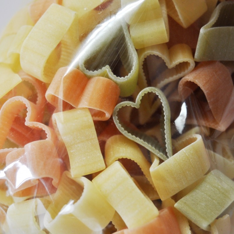 Pates alimentaires forme cœur