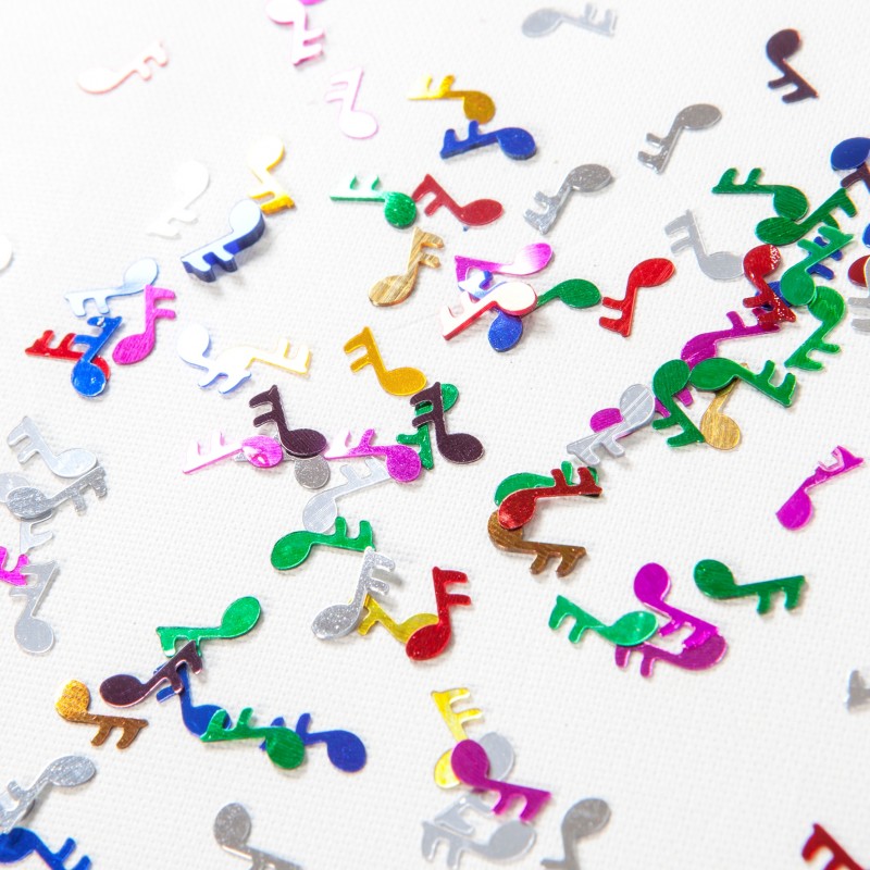Confettis notes de musique multicolore