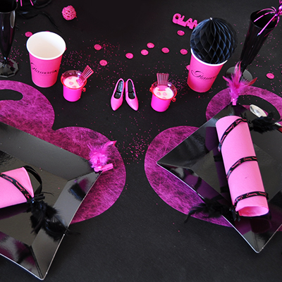 St Valentin Glamour fuchsia et noir