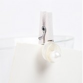 Pinces nacres et perle (x8) blanc