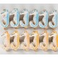 Mini pinces hippocampe (x6) ivoire