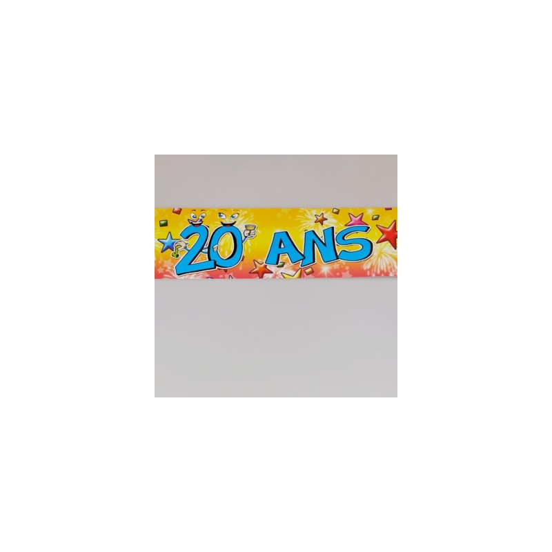 Bannière 20 ans multicolore 