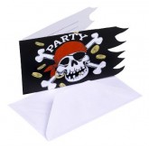 Cartons d'invitations pirates (x6)