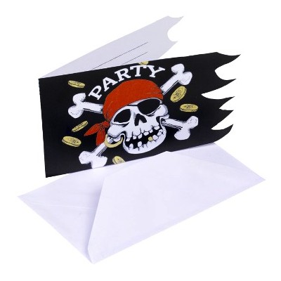 Cartons d'invitations pirates (x6)