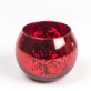 Bougeoir boule en verre mercurisé rouge