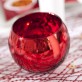 Bougeoir boule en verre mercurisé rouge