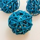 Mini boules en rotin (x12) turquoise