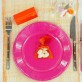 Assiettes carton de couleur (x20) fuchsia