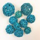 Boules en rotin turquoise (x10)