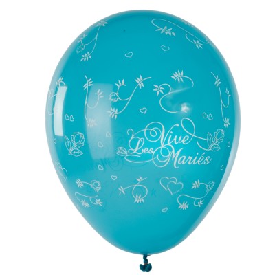 ballons vive les mariés ( x 8 ) turquoise