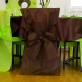 Housses de chaise chocolat (x10) + noeud en non tissé