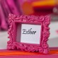 Cadre baroque marque-place fuchsia