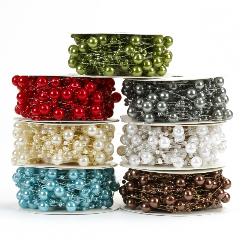 Guirlandes de perles nacrées (x5) blanches - MaPlusBelleDeco.com