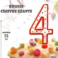 Bougie géante chiffre 4