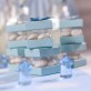 Mini boîtes cubes x6 bleu pastel