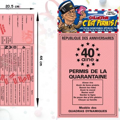 Permis de la quarantaine (40ans)