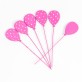 Petits ballons fuchsia plumetis sur tige (x6)