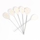 Petits ballons blancs plumetis sur tige (x6)