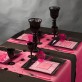 Chemin de table, tête à tête uni fuchsia