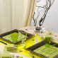 Chemin de table tête à tête uni vert anis