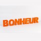 Grandes lettres « BONHEUR » à poser orange