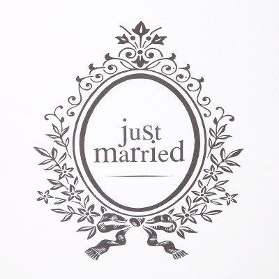 Chemin de table Just Married blanc / argent