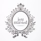 Chemin de table Just Married blanc / argent