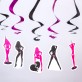 Suspensions spirales playmates (x5) fuchsia / noir