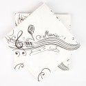Serviettes notes de musique (x20) blanc / noir
