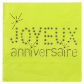 Serviettes Joyeux anniversaire (x20) vert anis