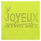 Serviettes Joyeux anniversaire (x20) vert anis