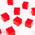 Mini cubes translucides rouge (x12)