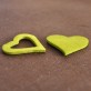 Coeurs gomme déco vert anis (x12)