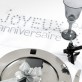 Chemin de table Joyeux Anniversaire blanc/noir