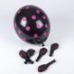 Ballons noirs à pois prunes (x6)