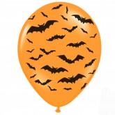 Ballons orange et chauve-souris (x6)