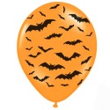 Ballons orange et chauve-souris (x6)