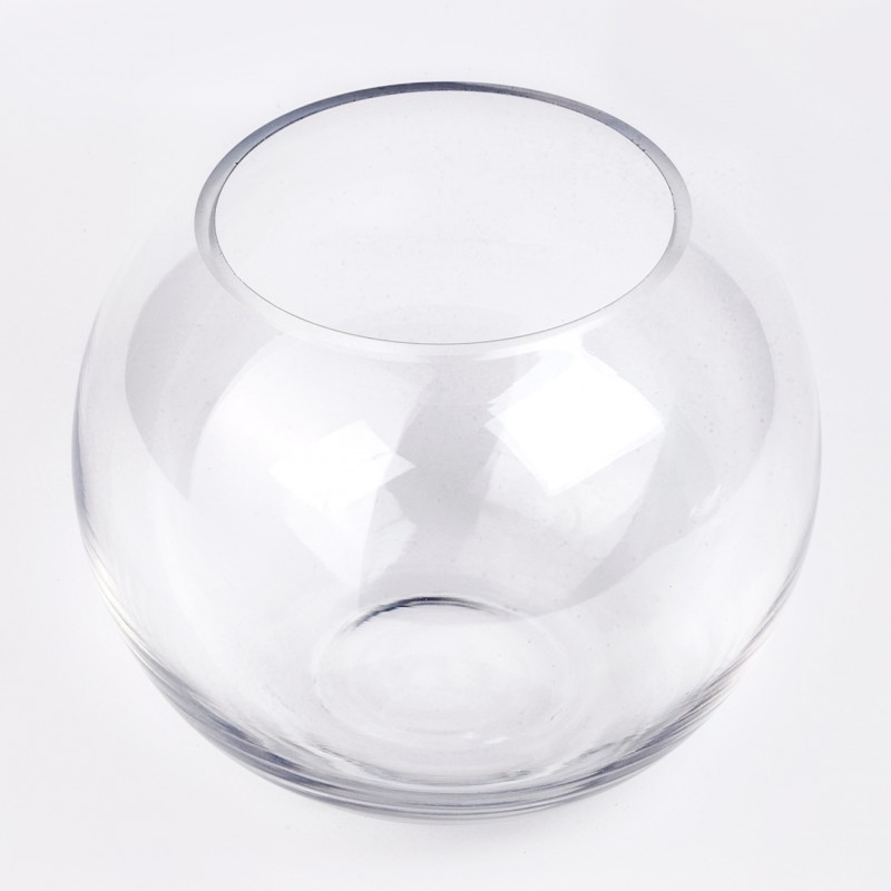 Vase boule en verre transparent
