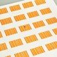 Etiquettes rayées carrées (x25) orange