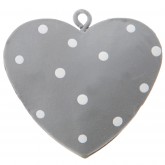 Cœurs plumetis en métal gris blanc (x4)