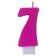 Bougie chiffre 7 fuchsia