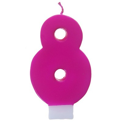 Bougie chiffre 8 fuchsia