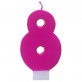 Bougie chiffre 8 fuchsia