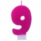 Bougie chiffre 9 fuchsia