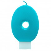 Bougie chiffre turquoise 0