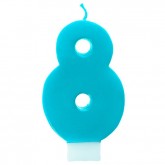 Bougie chiffre 8 turquoise