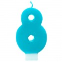 Bougie chiffre 8 turquoise