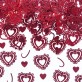 Confettis cœurs dentelle rouge