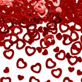 Confettis cœurs métallisés rouge