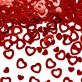 Confettis cœurs métallisés rouge